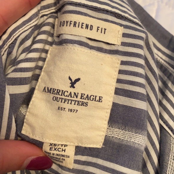 American Eagle Strip Button Down size XS/S - Picture 5 of 6